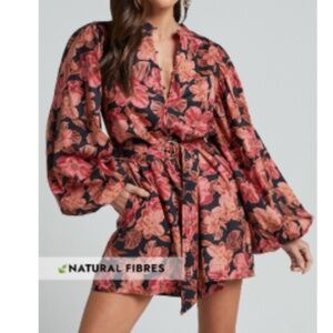 Showpo. Floral, Belted Romper - Size 4